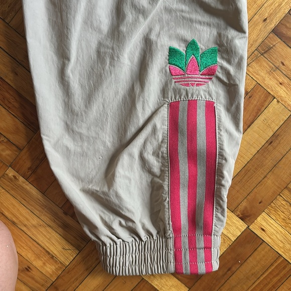 Adidas Tan and Pink Jogger Sweatpants - Picture 2 of 3